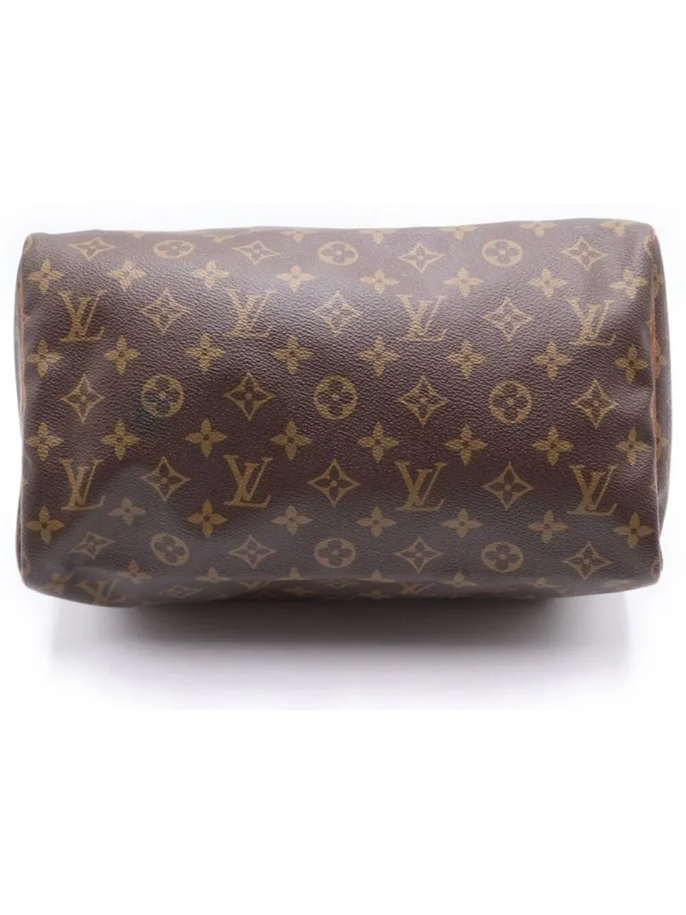 Louis Vuitton Monogram Speedy 25 Boston Bag Brown Leather Gold